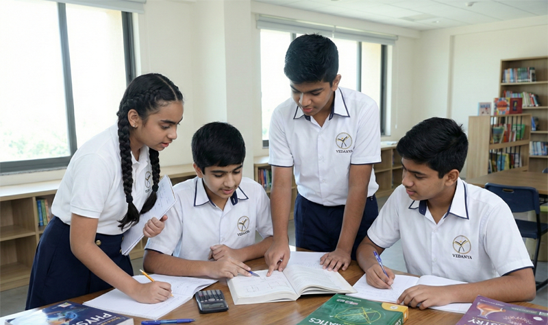 Students engaged in joyful learning at Vedanya